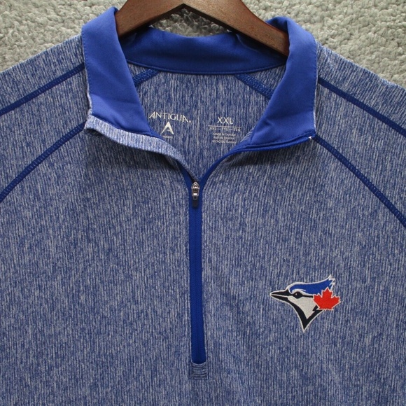Antgiua 1/4 Zip Shirt Womens XXL Toronto Blue Jays Heather Blue - Picture 2 of 11